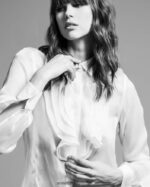 הַלבָּשָׁה Anne Fontaine חולצת silena חולצת אורגנזה משי לבן נשים DL8V8L200 - Image 2