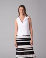 הַלבָּשָׁה Anne Fontaine חולצת vileo ללא שרוולים חולצת רוכסן עם צווארון כפול לבן נשים DL8V8L234 - Image 3