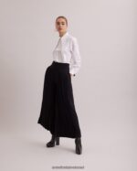 הַלבָּשָׁה Anne Fontaine מכנס רחב קפלים במהדורה עם חגורת מותן רחבה שָׁחוֹר נשים DL8V8L371 - Image 4