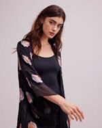 הַלבָּשָׁה Anne Fontaine קימונו קימונו מצויץ הדפס פרחוני נשים DL8V8L425 - Image 3