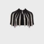 הַלבָּשָׁה Anne Fontaine שכמיית משי של nera cape עם חרוזים כסף שחור נשים DL8V8L454