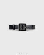 אביזרים Anne Fontaine חגורת עור מובלטת צפונית מ"מ מבריקה שָׁחוֹר נשים DL8V8L655