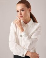 אביזרים Anne Fontaine חפתים לולה וחפתים פרחוניים לבן שחור נשים DL8V8L552 - Image 3