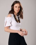 אביזרים Anne Fontaine צווארון בד צווארון ניקול עם פרחים ופאייטים זהב שחור נשים DL8V8L517 - Image 2