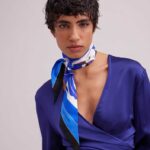אביזרים Anne Fontaine צעיף פיקה צעיף מצה משי בדוגמא פרחונית כְּחוֹל נשים DL8V8L634