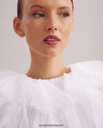 אביזרים Anne Fontaine קולר אותיות צווארון טול עם קשירת סרט לבן נשים DL8V8L532 - Image 2