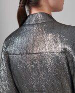 הַלבָּשָׁה Anne Fontaine ז'קט מתכתי אקדח עם מרקם של celesta Jacquard אפור נשים DL8V8L440 - Image 3