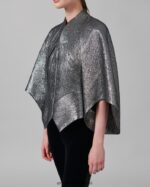 הַלבָּשָׁה Anne Fontaine ז'קט מתכתי אקדח עם מרקם של celesta Jacquard אפור נשים DL8V8L440 - Image 4