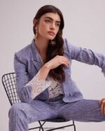 הַלבָּשָׁה Anne Fontaine ז'קט vatxi מעיל פשתן עם שרוולים ארוכים עם אפליקציית תחרה לבן נשים DL8V8L404 - Image 3