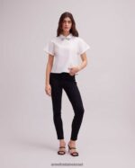 הַלבָּשָׁה Anne Fontaine חולצת bastide עם שרוולים קצרים עם צווארון נקודתי לבן נשים DL8V8L125 - Image 5