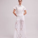 הַלבָּשָׁה Anne Fontaine מכנסיים מכנסיים עם רגליים רחבות לבן נשים DL8V8L319