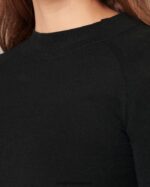 הַלבָּשָׁה Anne Fontaine סוודר סופי סוודר סריג עם שרוול ארוך עם חפתים שָׁחוֹר נשים DL8V8L490 - Image 2