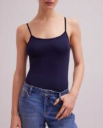 הַלבָּשָׁה Anne Fontaine קמוזיל cintia camisole stretch עם רצועות דקות כְּחוֹל נשים DL8V8L301 - Image 2