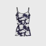 הַלבָּשָׁה Anne Fontaine קמזול של vana camisole תחרה פרחוני נמתח עם רצועות דקות כְּחוֹל נשים DL8V8L310