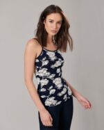 הַלבָּשָׁה Anne Fontaine קמזול של vana camisole תחרה פרחוני נמתח עם רצועות דקות כְּחוֹל נשים DL8V8L310 - Image 5