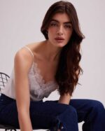 הַלבָּשָׁה Anne Fontaine קמילת משי עליון אגבה עם עיטורי אפליקציות תחרה לבן נשים DL8V8L249 - Image 3