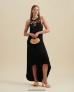 הַלבָּשָׁה Anne Fontaine שמלת ויטוריה שמלת קולר עם מכפלת היי-לו שָׁחוֹר נשים DL8V8L77 - Image 5