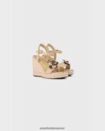 נעליים Anne Fontaine סנדלי טריז של oneca wedge טבעי יוטה אספדריל זהב נשים DL8V8L25
