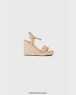נעליים Anne Fontaine סנדלי טריז של oneca wedge טבעי יוטה אספדריל זהב נשים DL8V8L25 - Image 3