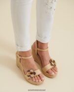 נעליים Anne Fontaine סנדלי טריז של oneca wedge טבעי יוטה אספדריל זהב נשים DL8V8L25 - Image 5